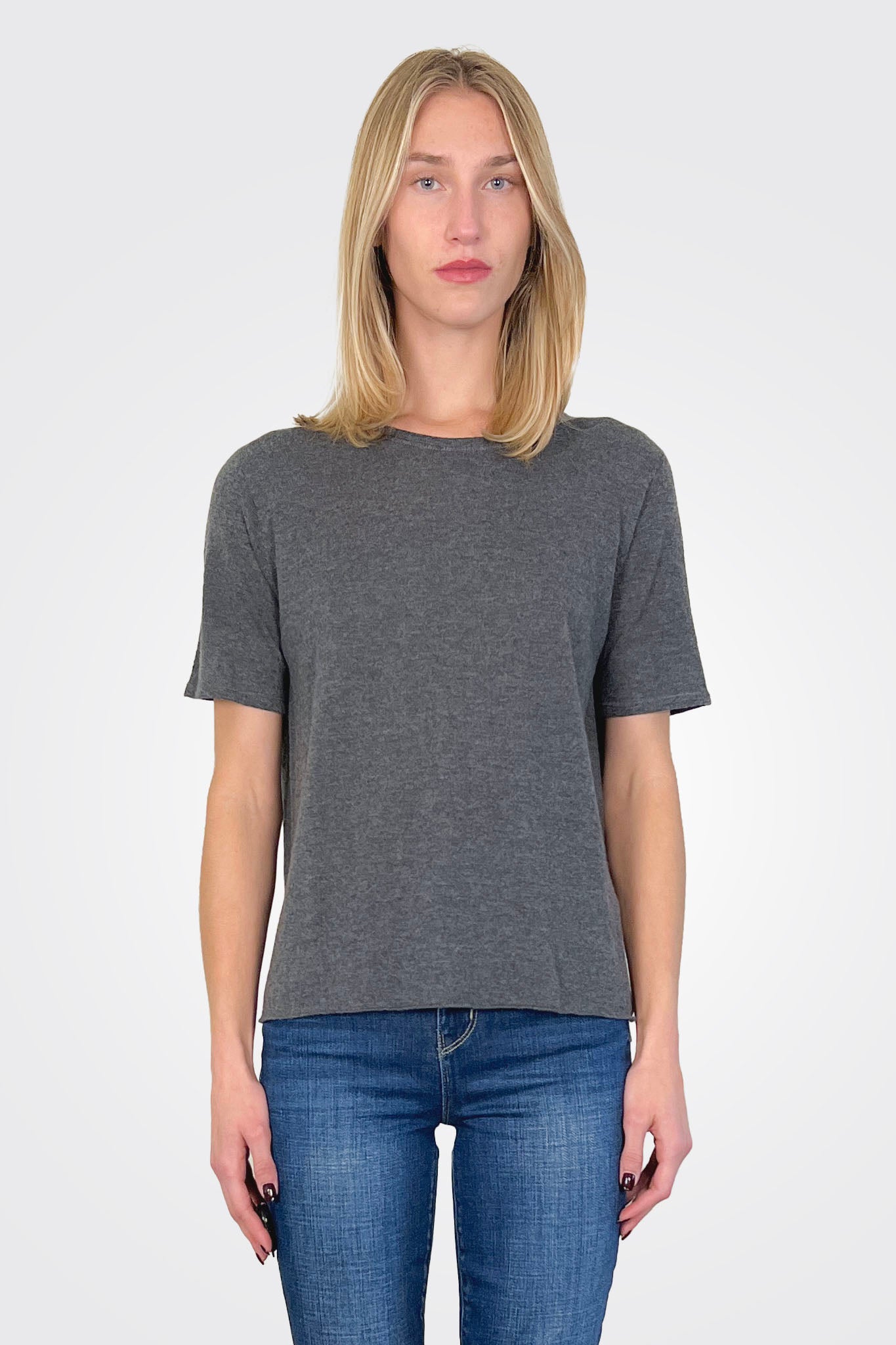 Cashmere Relaxed Crewneck - Anthracite Chine by Majestic | 25 South Boutiques
