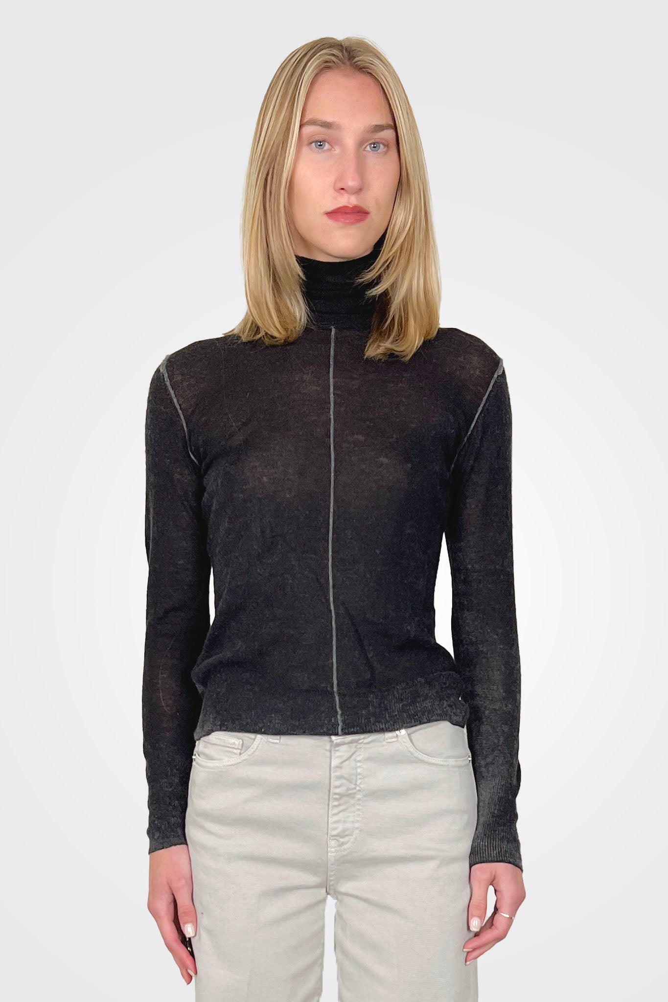 Mockneck Center Seam Top - Black Wash by Autumn Cashmere | 25 South Boutiques