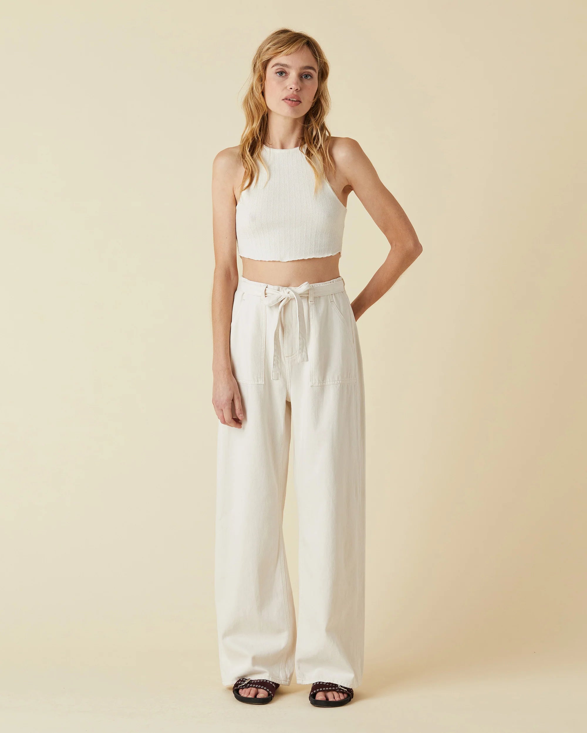Rory Relaxed Barrel Jean - Bone by Le Jean | 25 South Boutiques