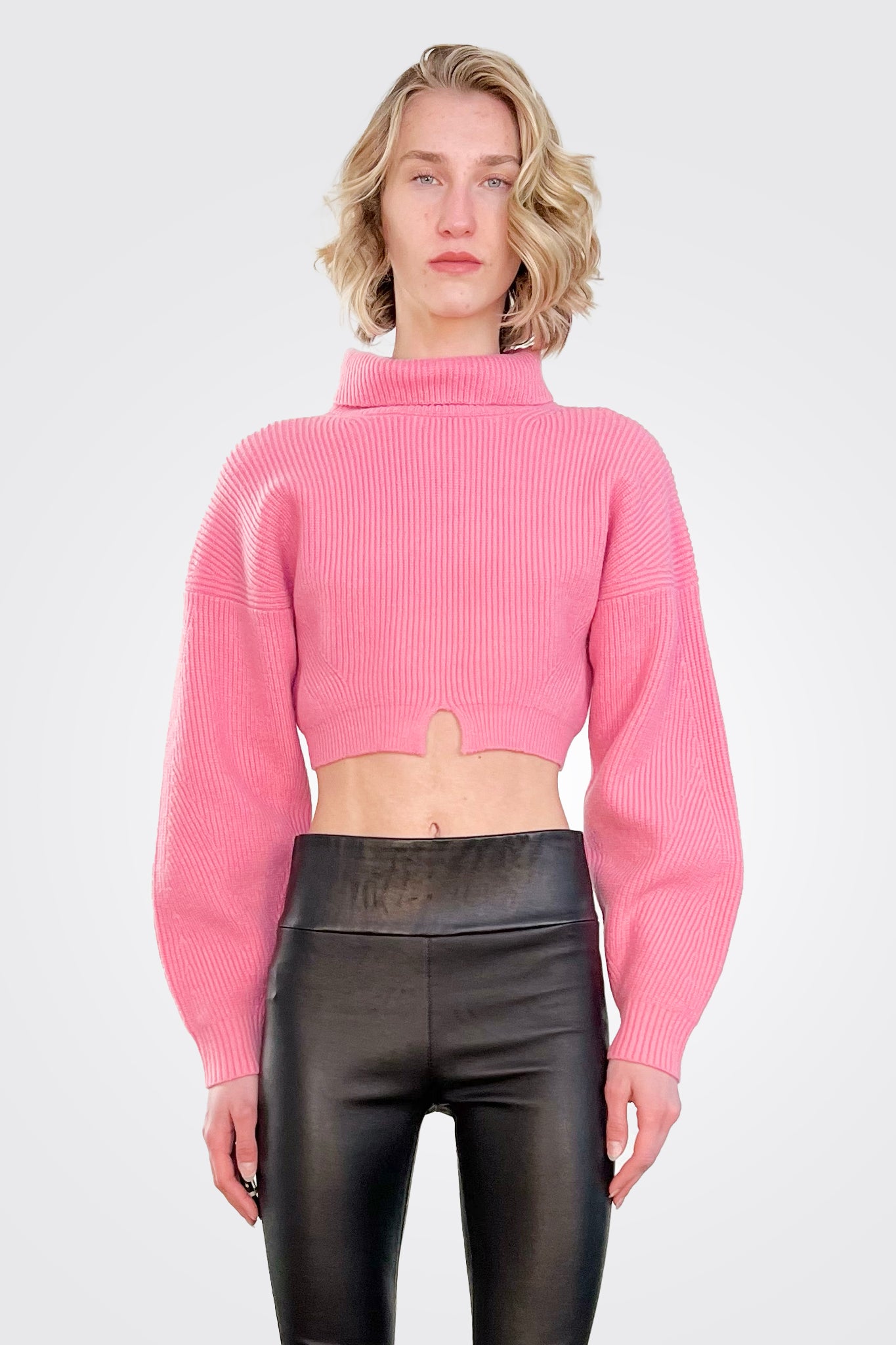 Brennan Cropped Wool Sweater - Hot Pink by A.L.C | 25 South Boutiques