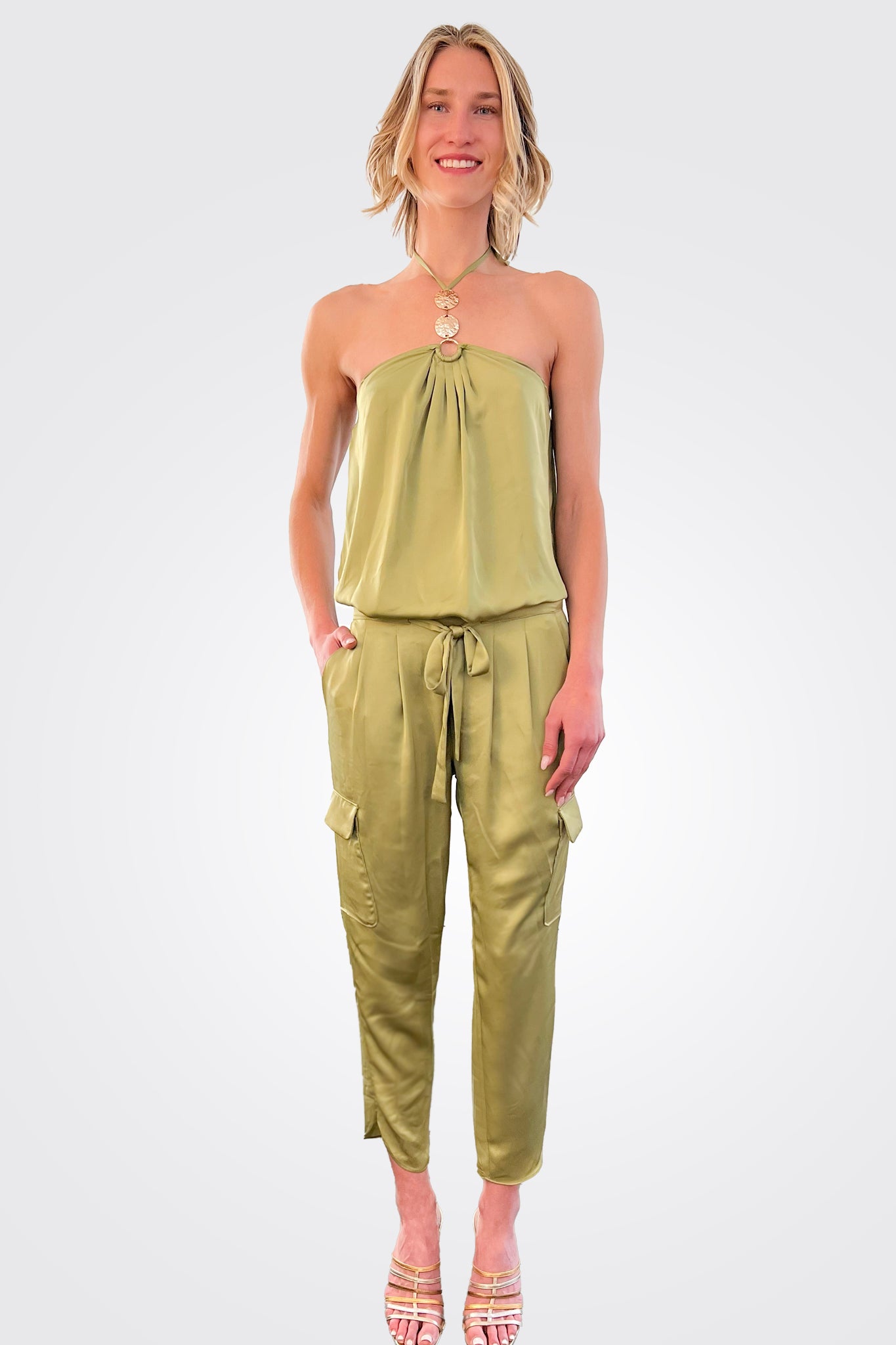 Carmen Halter Top - Vintage Olive by Ramy Brook — view 3