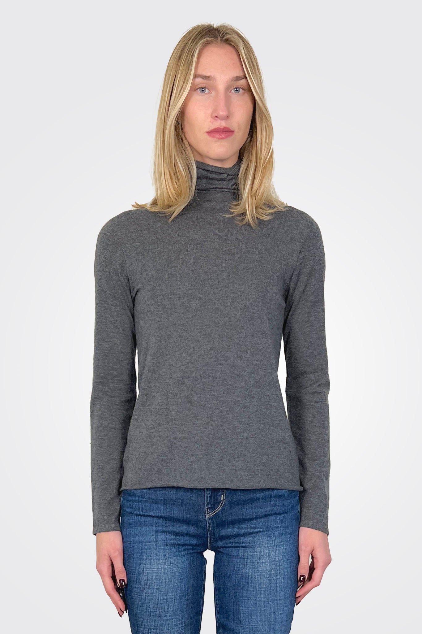 Cashmere Longsleeve Turtleneck - Anthracite Chine by Majestic | 25 South Boutiques