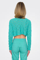 Cropped Sweater - Aqua by Rundholz — alternate view