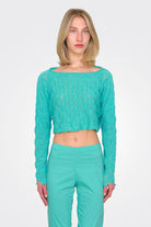 Cropped Sweater - Aqua by Rundholz | 25 South Boutiques