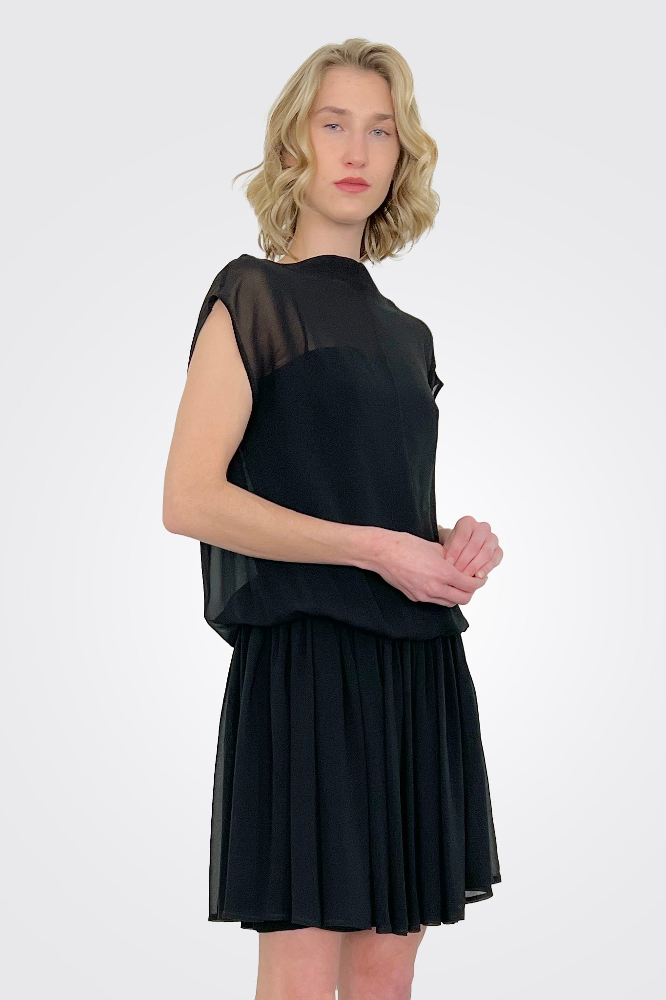 Sheer Top Dress - Black by Anett Rostel — alternate view