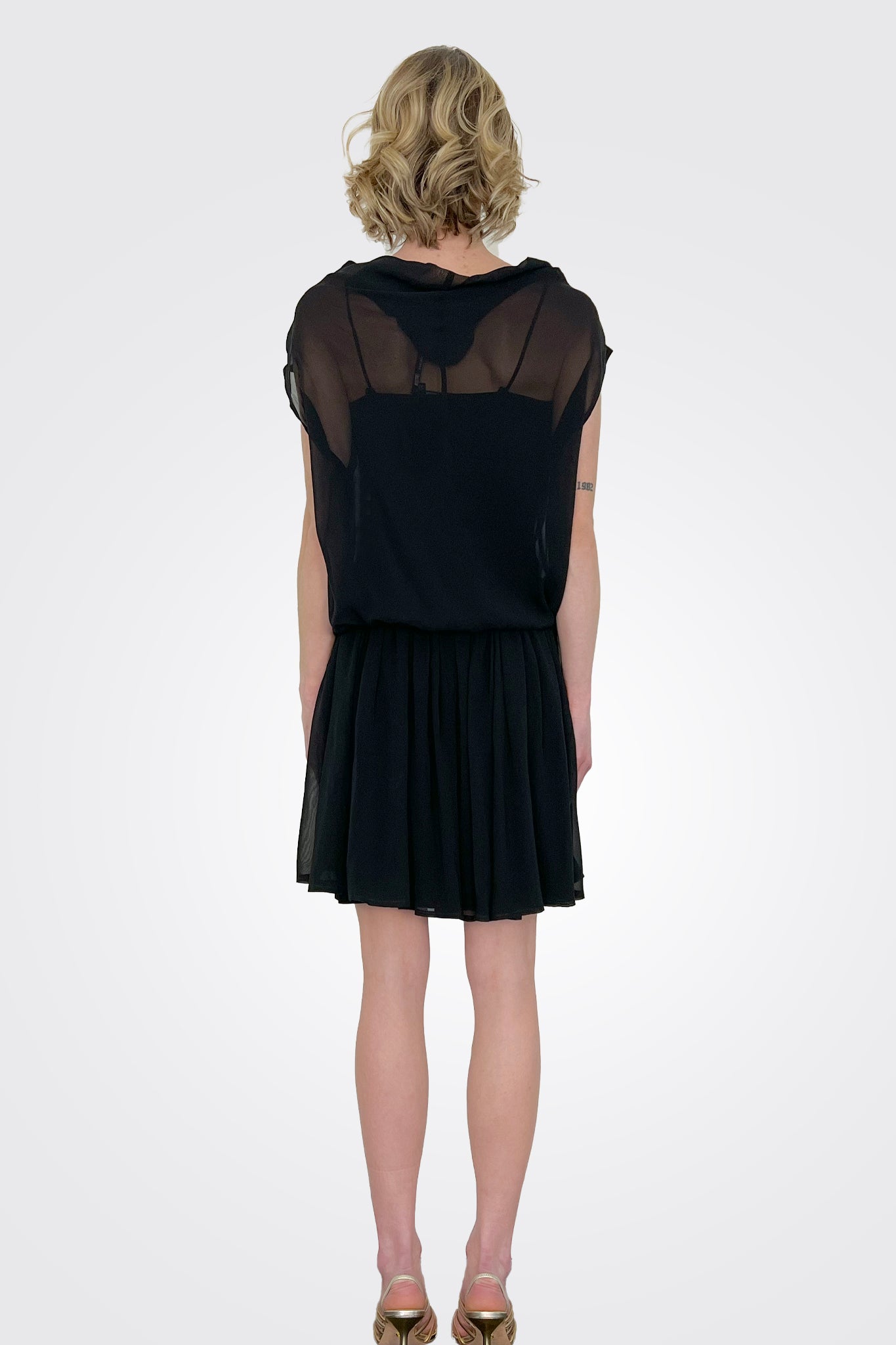 Sheer Top Dress - Black by Anett Rostel — view 3