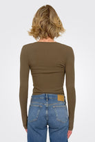 Sweet V Cardigan - Army by LA Made — alternate view
