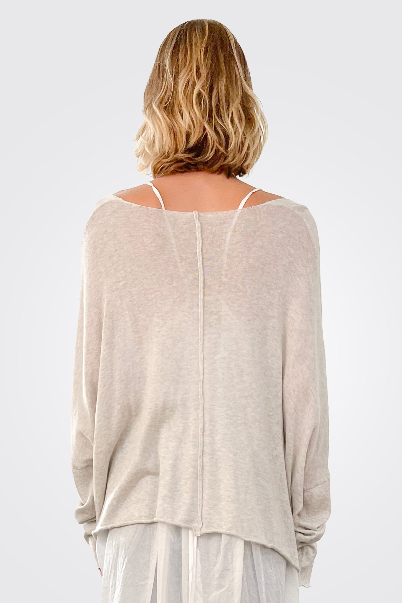 Aro Cardigan - Sand Grey by Studio B3 — alternate view