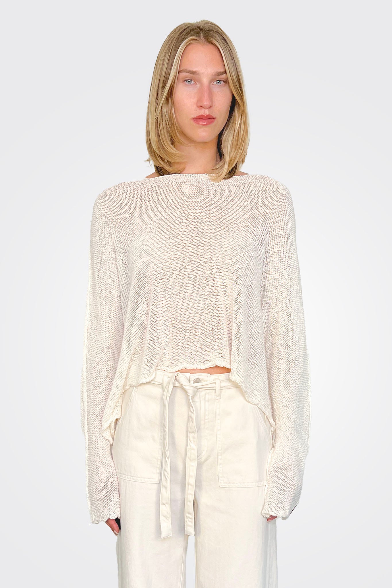 Astoria Scoop Neck Sweater - Cream by Paper Temples | 25 South Boutiques