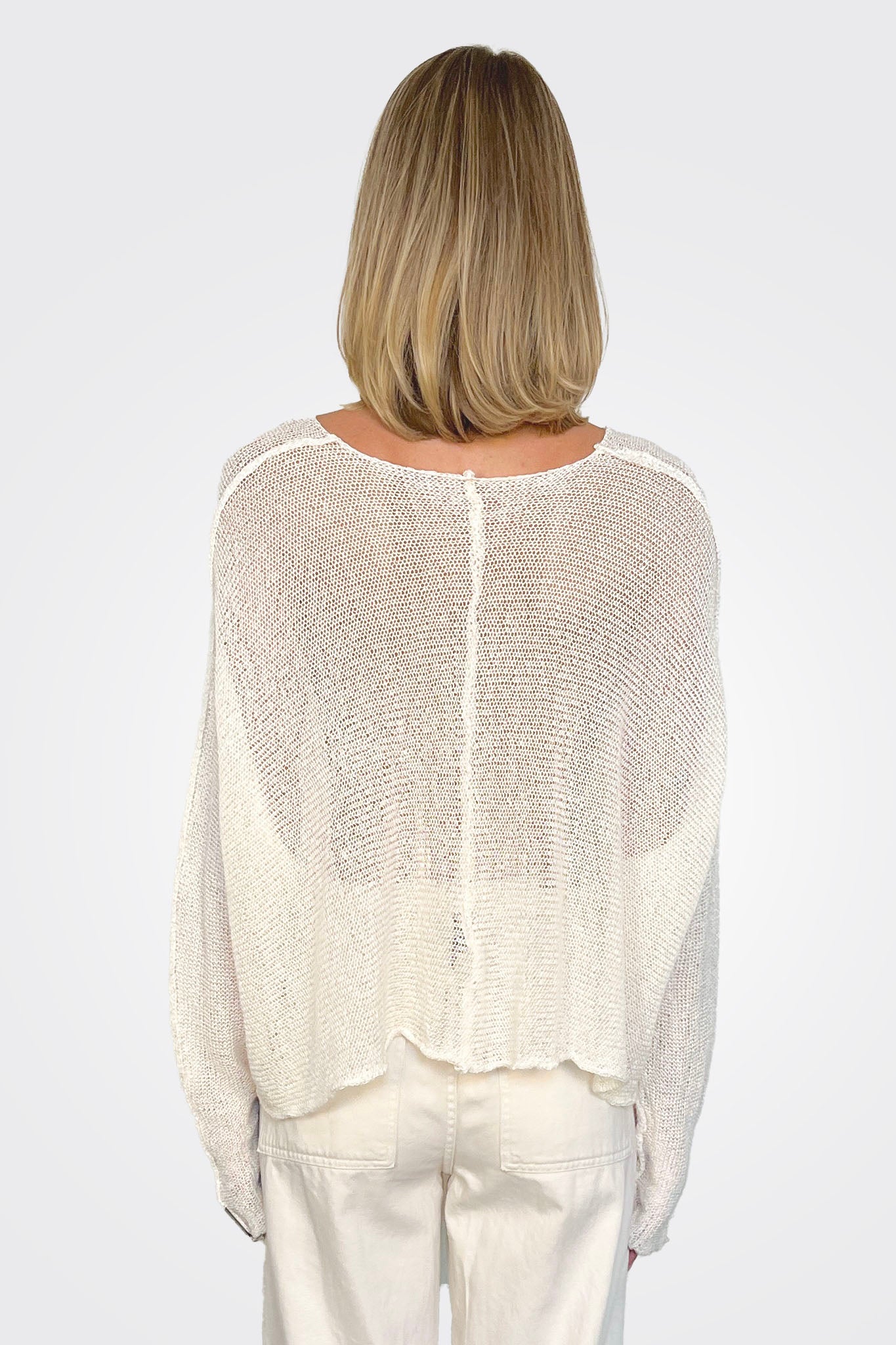 Astoria Scoop Neck Sweater - Cream by Paper Temples — alternate view