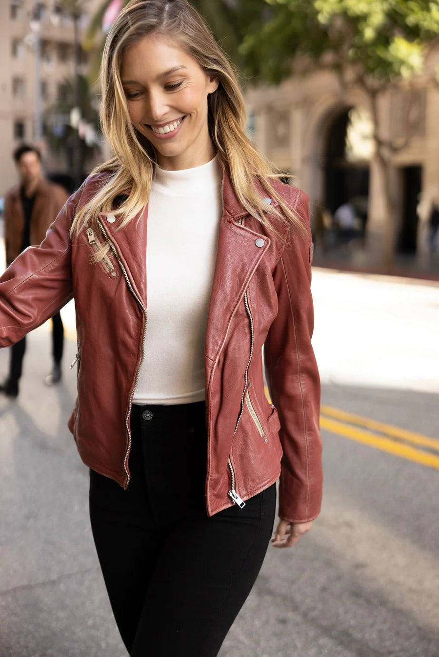 Sofia Leather Jacket - Astro by Mauritius — view 3