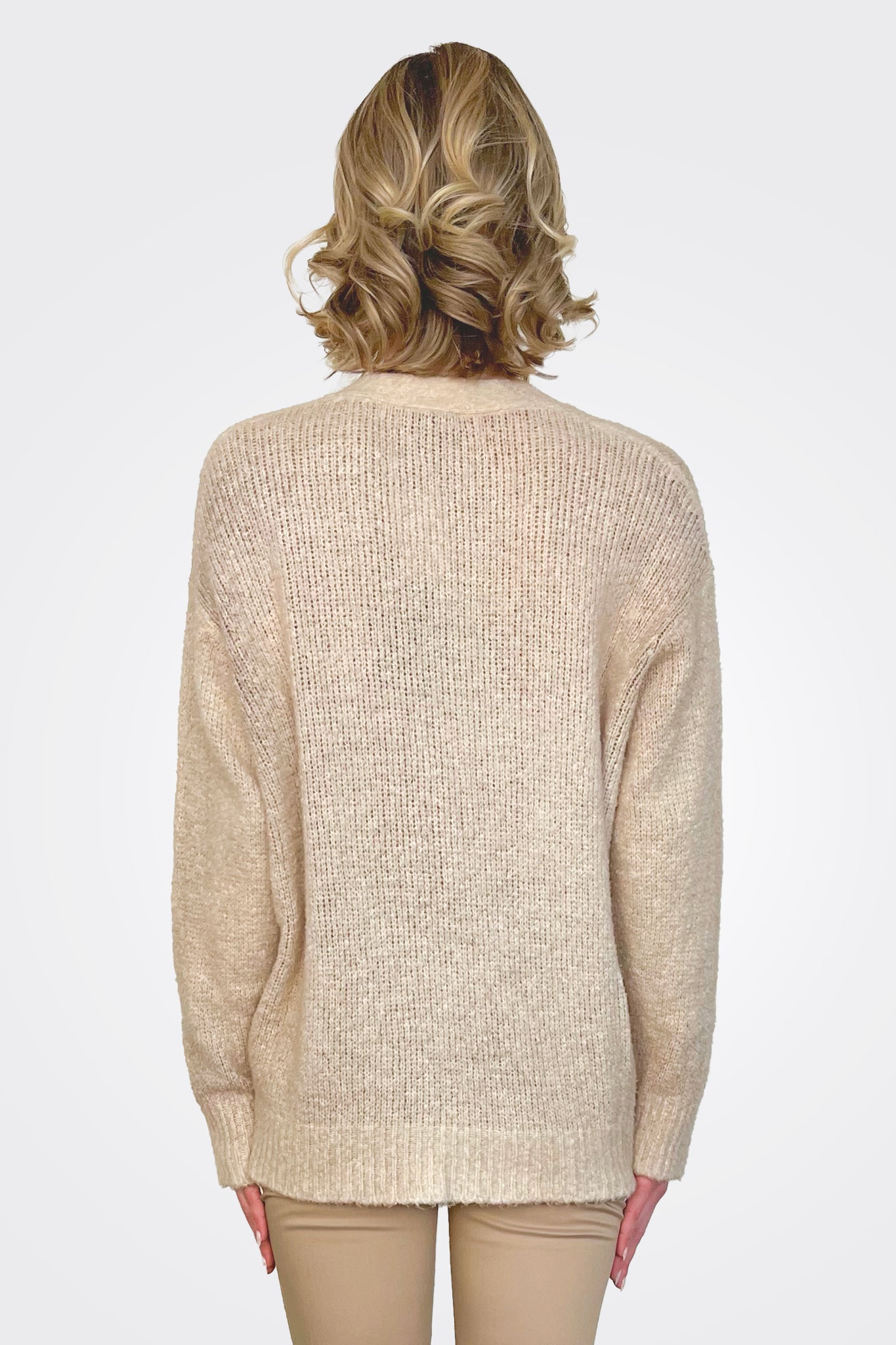 Cotton V Neck Cardigan - Burro by Avant Toi — alternate view