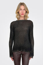 Reversible Knit Pullover - Brown Black by Avant Toi — alternate view
