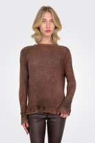 Reversible Knit Pullover - Brown Black by Avant Toi | 25 South Boutiques