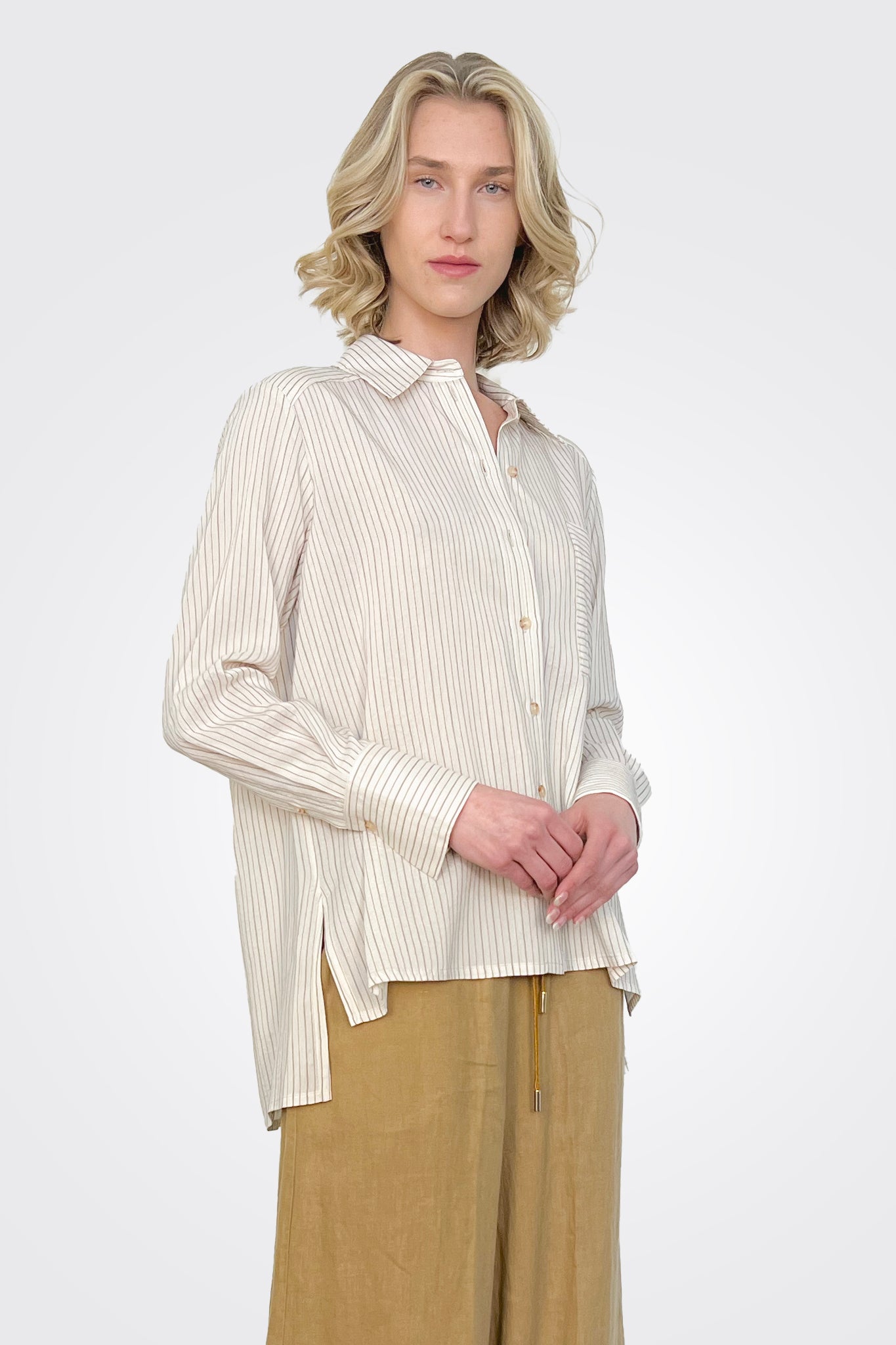 Aura Shirt - Cream / Caramel by Momonì — alternate view