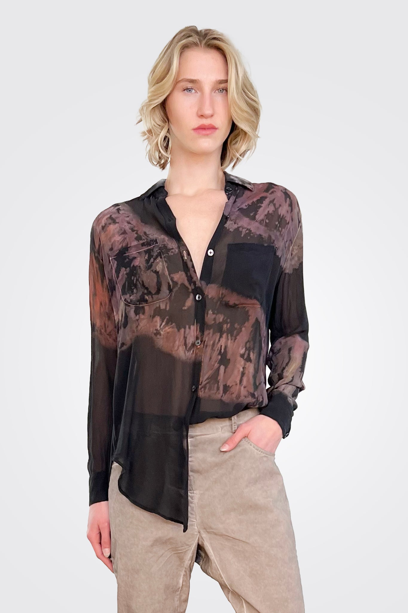 Boyfriend Button Down Shirt - Autumn Feathers by Michelle Jonas | 25 South Boutiques