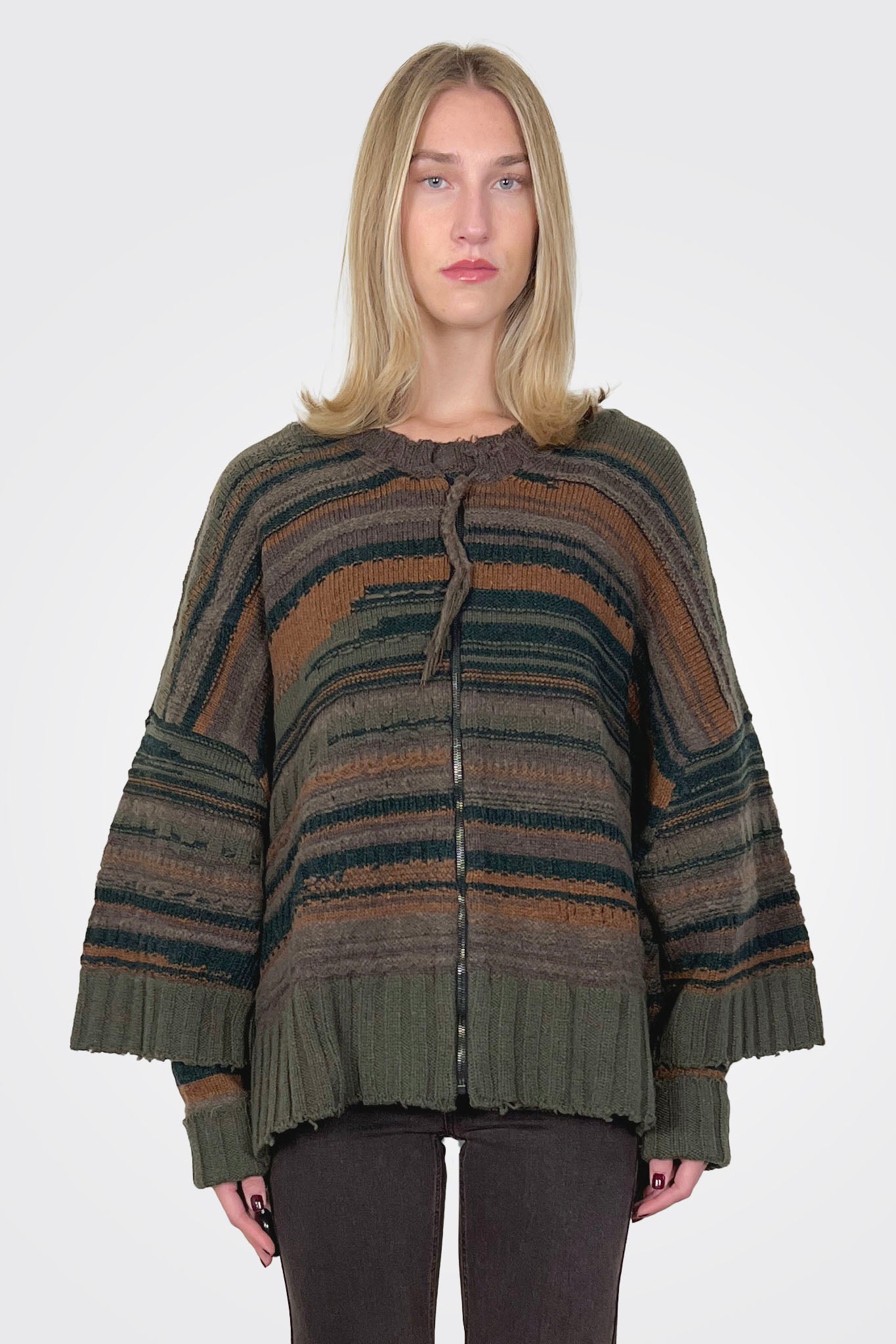 Boxy Maxi Knitted Cardigan - Autumn by Serie Numerica — alternate view