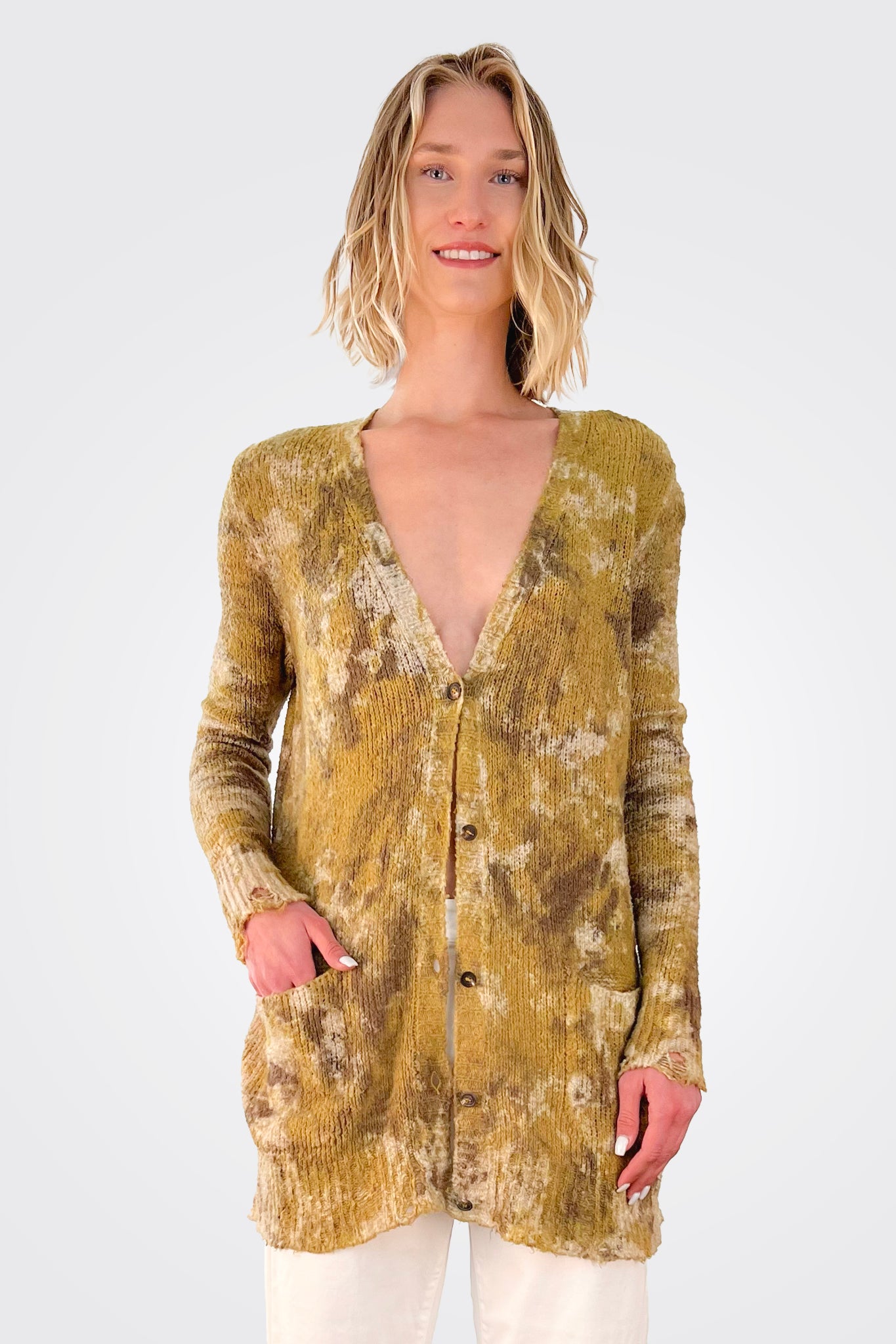 Dye Cardigan - Mustard by Avant Toi — view 3