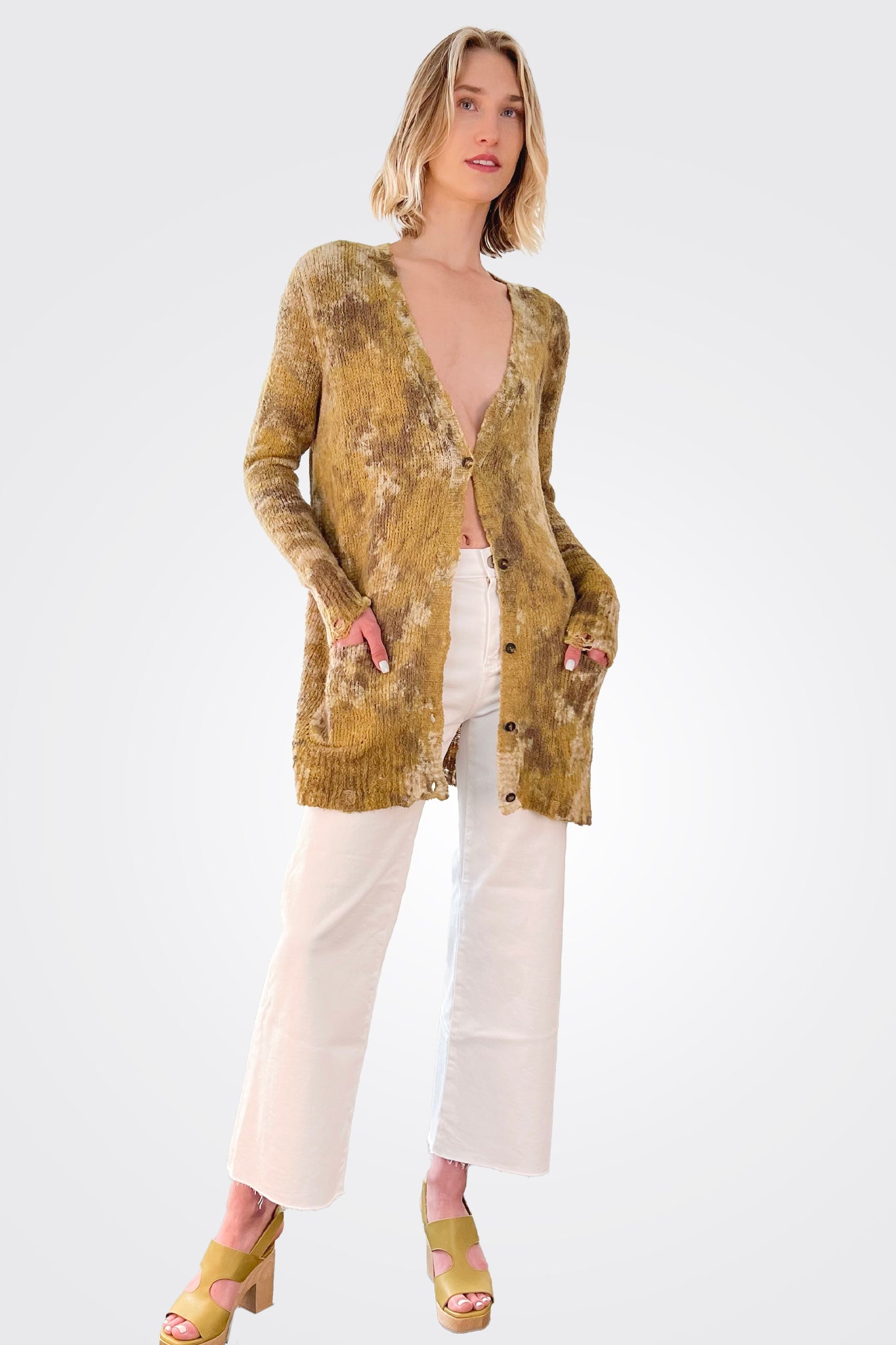 Dye Cardigan - Mustard by Avant Toi — view 5
