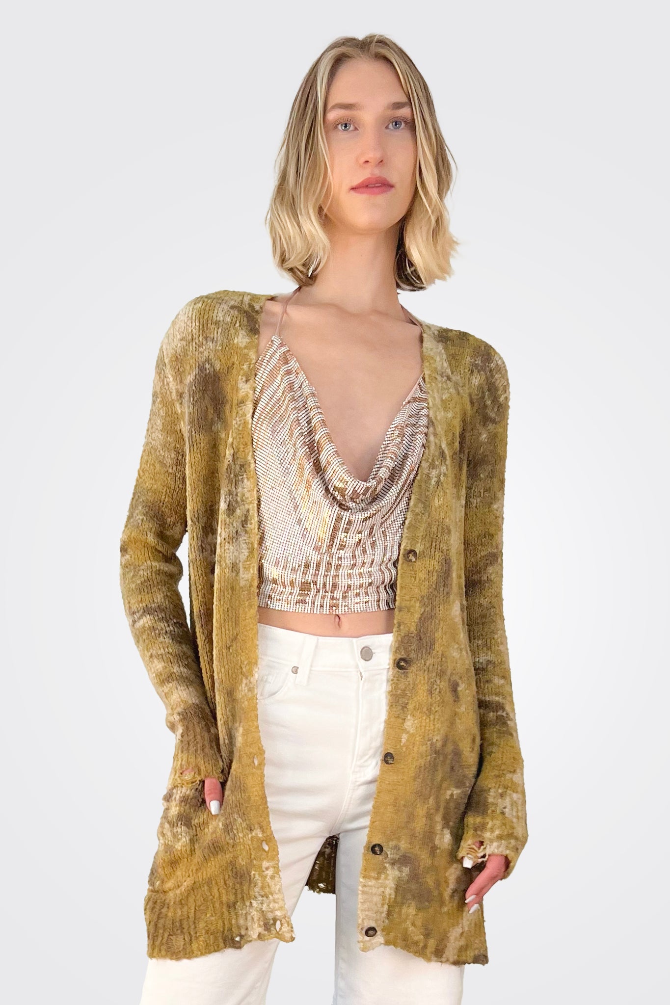 Dye Cardigan - Mustard by Avant Toi — alternate view