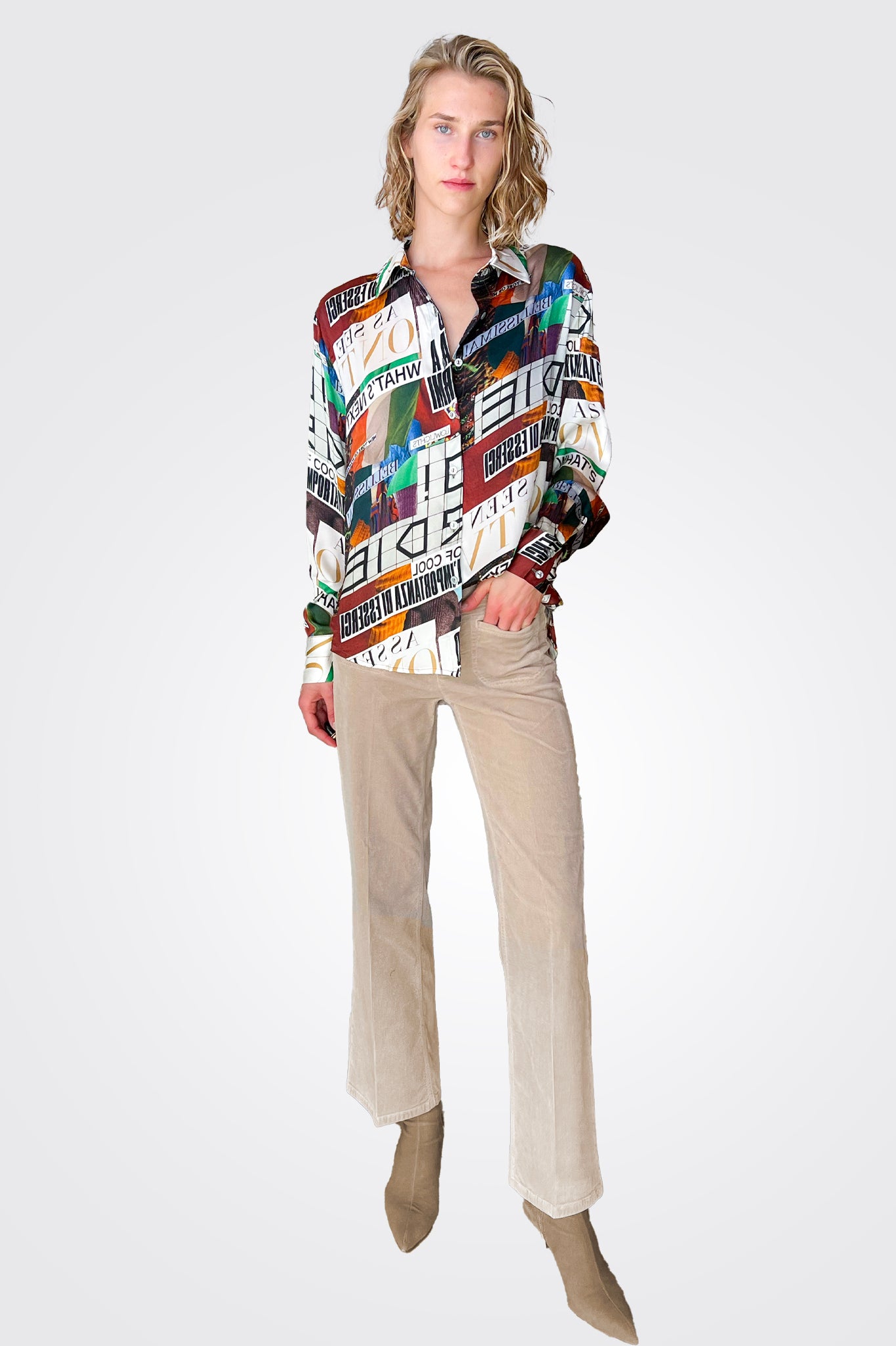 Tess Corduroy Pant - Taupe by Cambio — alternate view