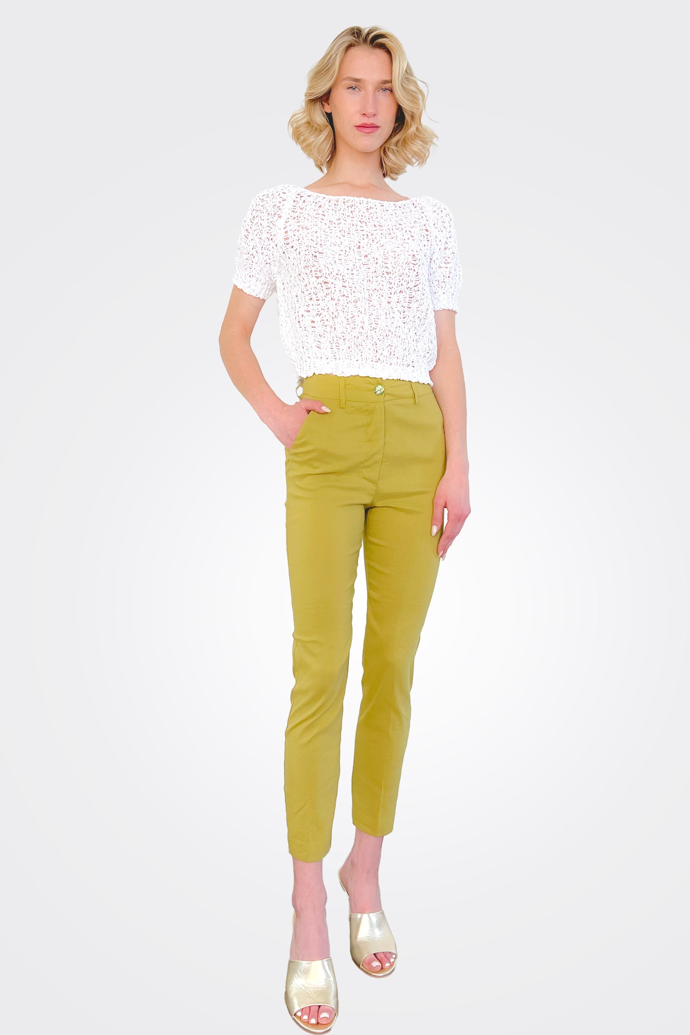Lyon Cotton Pants - Avocado by Momonì | 25 South Boutiques