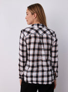 Frayed Hem Button Down - Black & White Check by Bella Dahl — alternate view