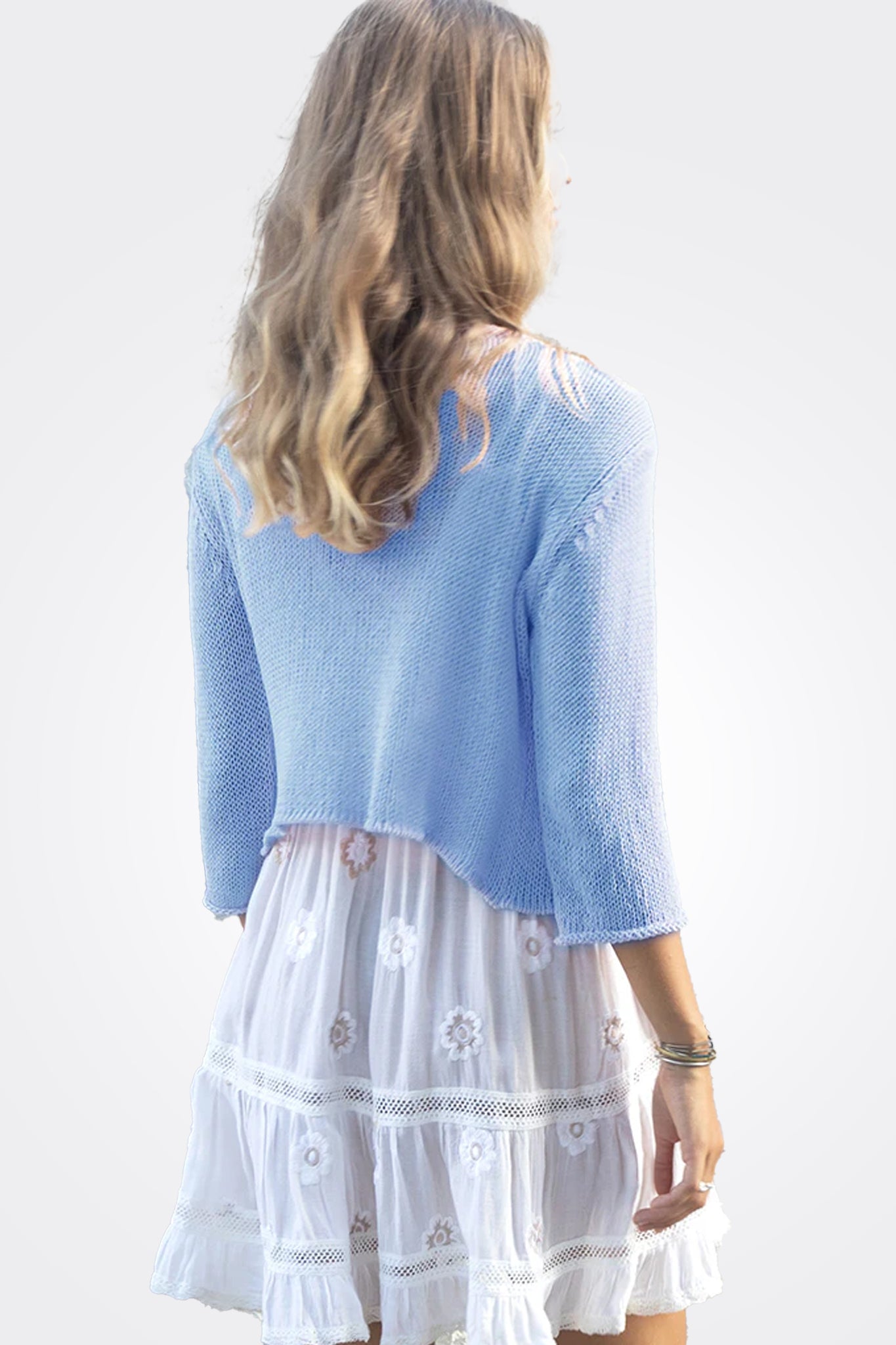Ballet 3/4 Cotton Sleeve Top - Beach Sky by Wooden Ships — alternate view