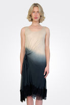 Synched Side Dress - Beige / Black by Viviana Uchitel — alternate view