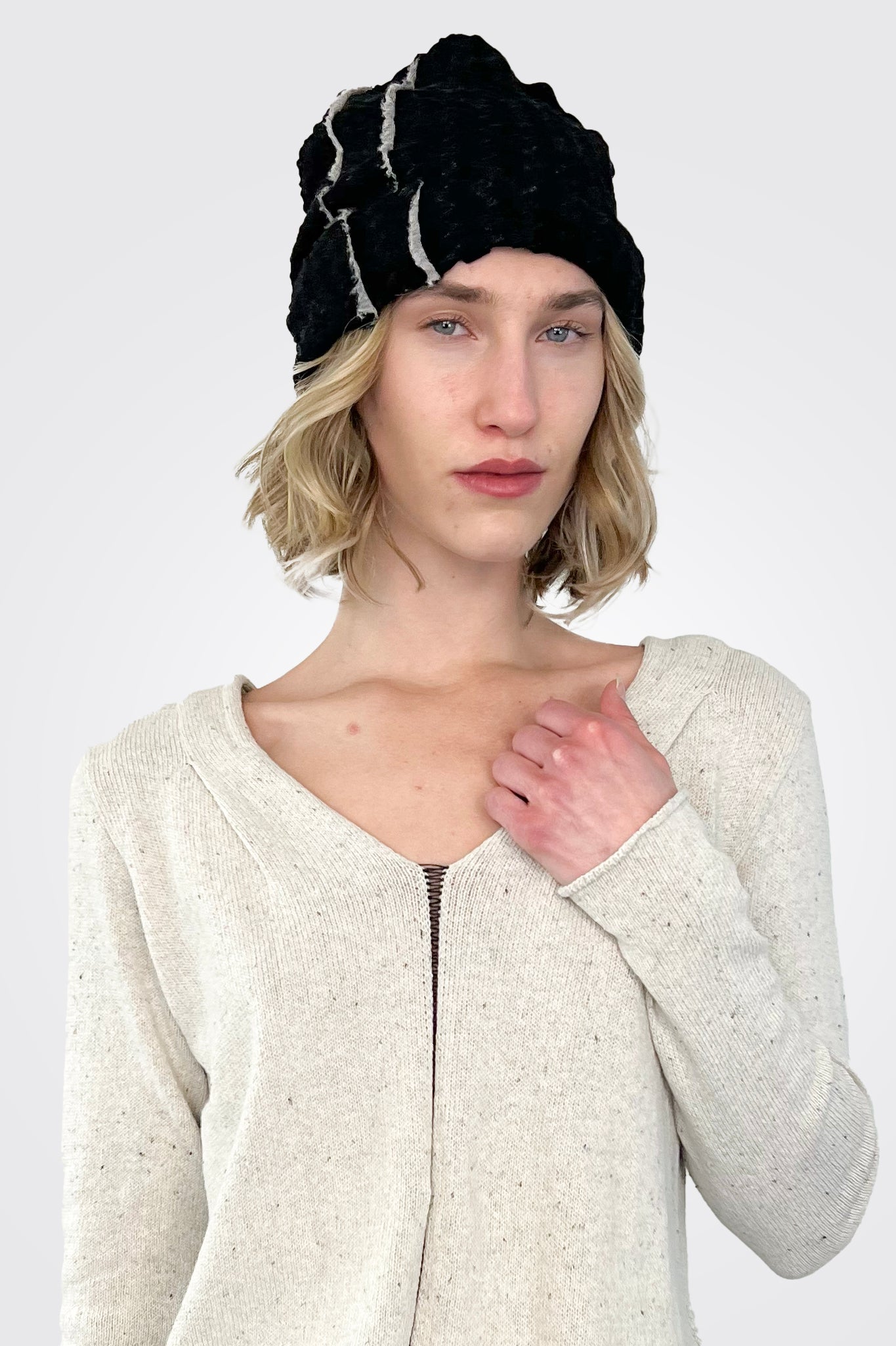 Chappa Beanie - Black Beige by Studio B3 | 25 South Boutiques
