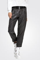 Roll Up Shiny Belt Trousers - Ebony by Beate Heymann — view 3