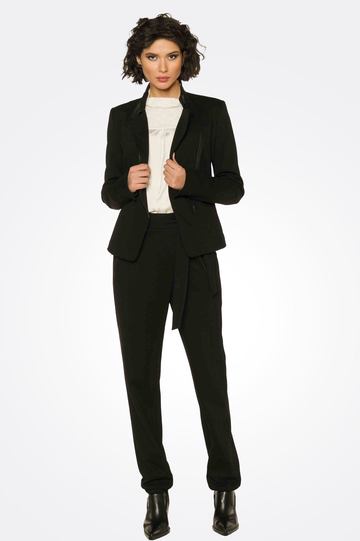 Zip Detail Jacket - Black by Beate Heymann — alternate view