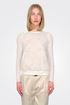 Semi Sheer Pattern Blouse - Light Cream by Beate Heymann | 25 South Boutiques