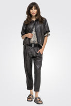Roll Up Shiny Belt Trousers - Ebony by Beate Heymann | 25 South Boutiques