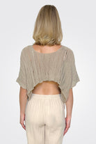 Crop Knit Tunic - Beige by Studio B3 — alternate view