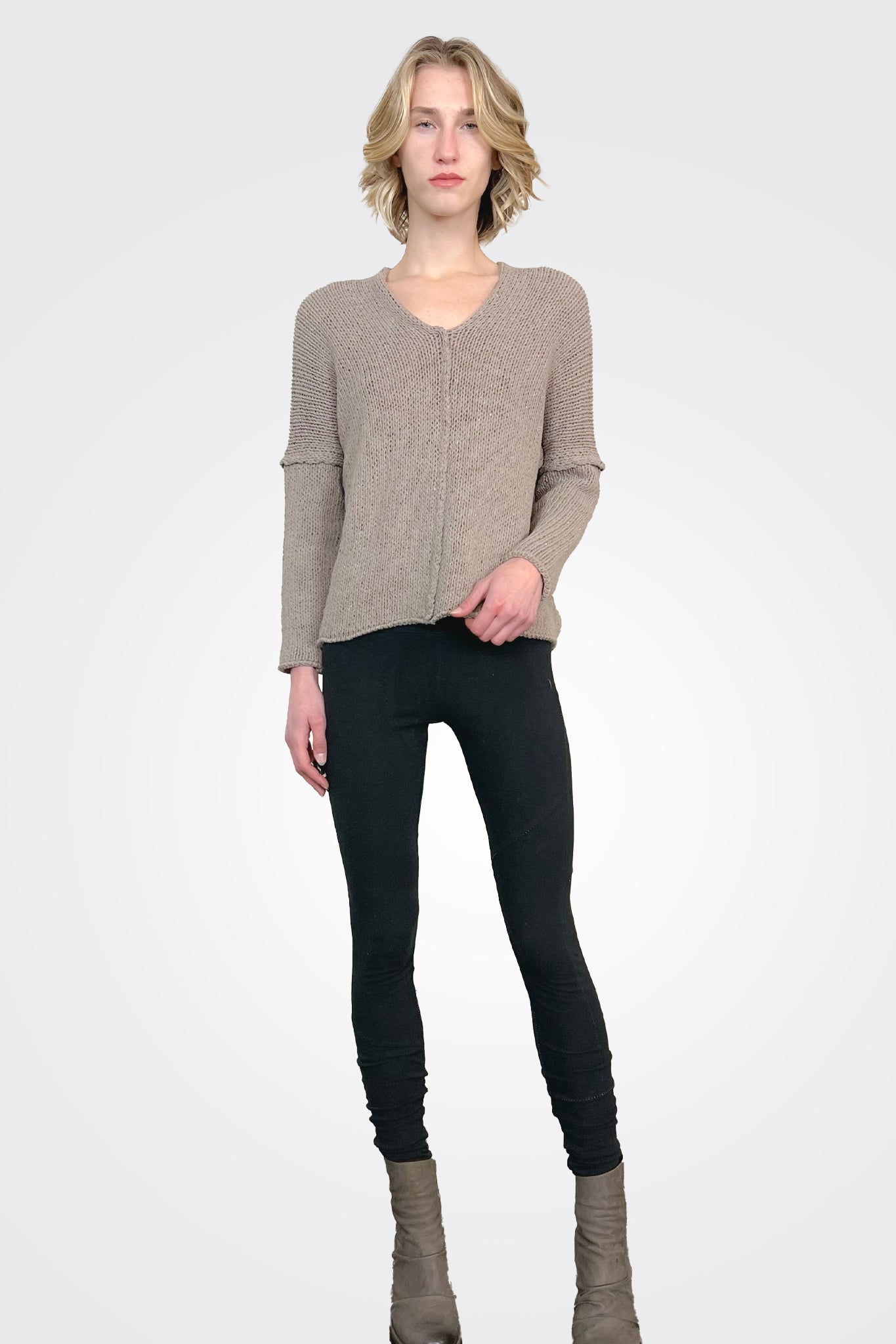 Chess Sweater - Mud Beige by Studio B3 — view 3
