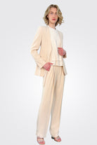 Collarless Jacket - Tan by Seventy Venezia — view 4