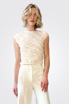 Ruffle Blouse - Ivory Beige by Liviana Conti — alternate view