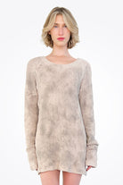 Knitted Crew Sweater - Beige Dirty by Nostra Santissima | 25 South Boutiques