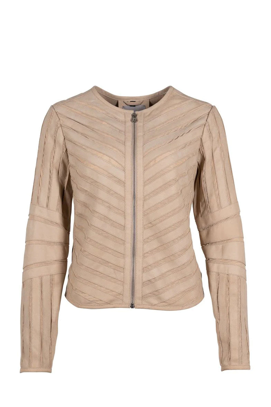 Tila Leather Jacket - Beige by Mauritius | 25 South Boutiques