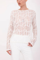 Beni Distressed Cotton Hemp Top - White by Elaine Kim | 25 South Boutiques