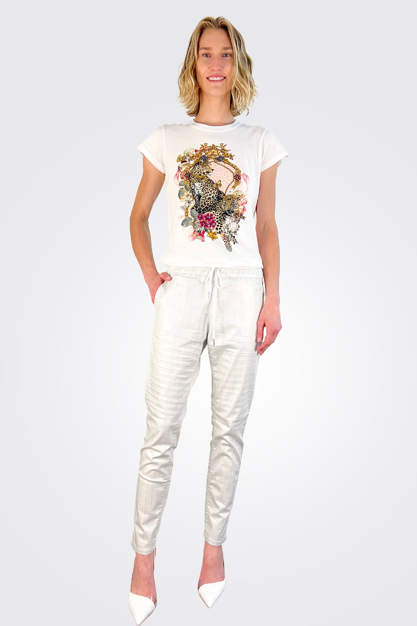 Shely Pants - Platinum Snake by Bevy Flog | 25 South Boutiques