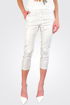 Shely Crop Pant - White Chevron by Bevy Flog — alternate view