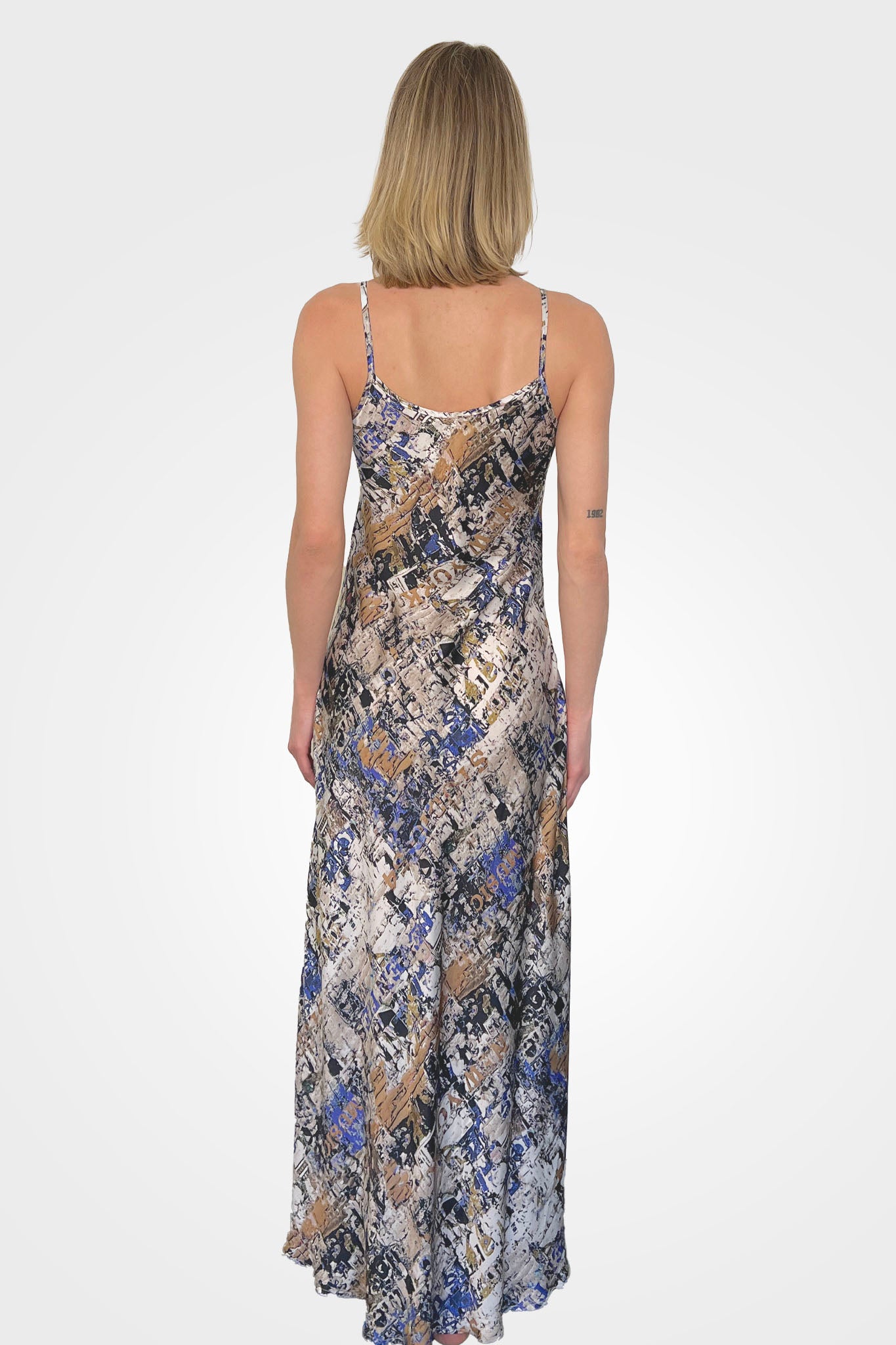 Slip Long Dress - Bradford Green by Printed Artworks — alternate view