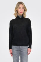 Reversible Knit Turtleneck - Black Grey by Avant Toi — alternate view