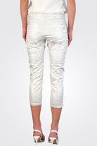 Shely Crop Pant - White Chevron by Bevy Flog — view 3