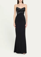 Bairei Strapless Jersey Column Gown - Black by Chiara Boni | 25 South Boutiques