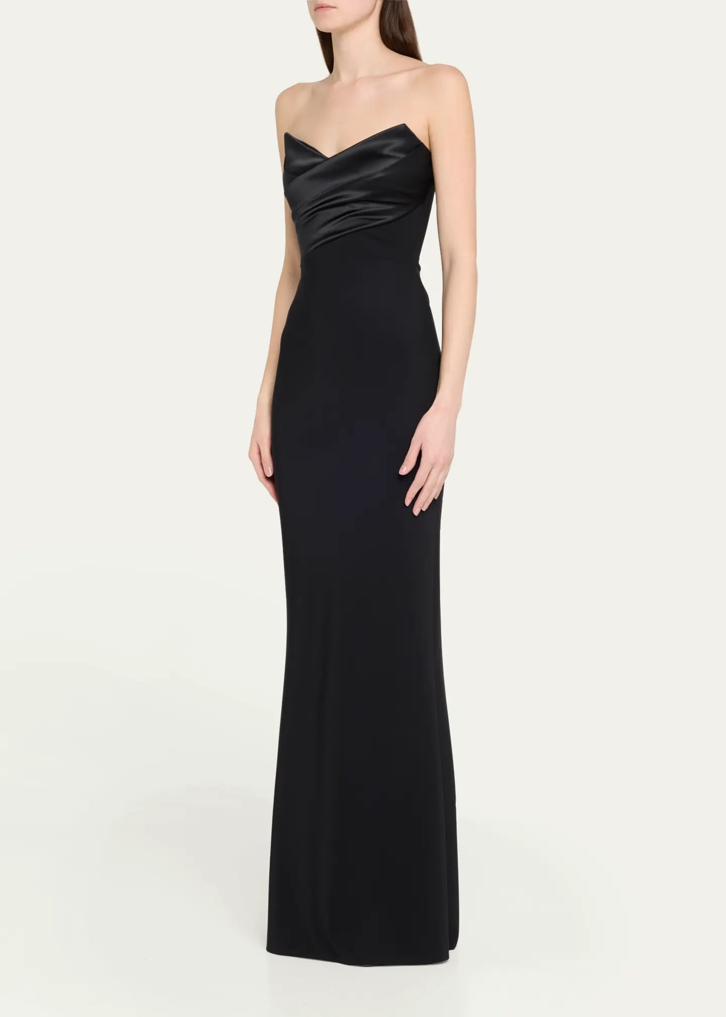 Bairei Strapless Jersey Column Gown - Black by Chiara Boni — view 3