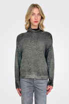 Reversible Knit Turtleneck - Black Grey by Avant Toi | 25 South Boutiques