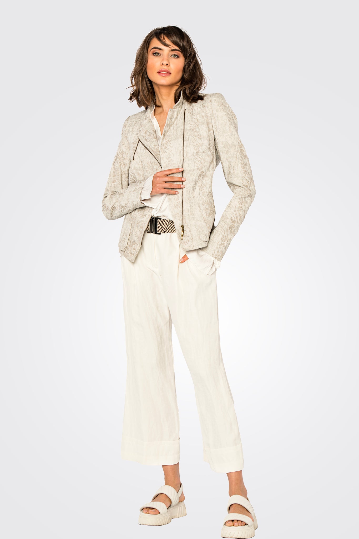Zip Pattern Jacket - Stone by Beate Heymann — alternate view